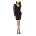 GUESS Womens Burgundy Long Sleeve V Neck Short Body Con Cocktail Dress Size 0