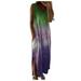 ANNA Women Fashion Casual Tie-dye Print Sleeveless Dress V-neck Pocket Long Dress