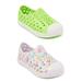 Wonder Nation Toddler Girls Lime Green & Floral EVA Beach Water Sneakers, 2-Pack