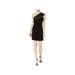 MSK Womens Black Embellished One-shoulder Asymetrical Neckline Mini Shift Cocktail Dress Size: L