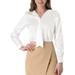 Allegra K Junior's Tie Neck Silk Blouse Long Sleeve Elegant Button Cuff Office Shirt