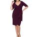 Kiyonna Harlow Faux Wrap Dress Purple