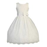 White Embroidered Organza First Communion Dress Girls 6-12.5