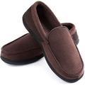 ULTRAIDEAS Men?s Comfy Memory Foam Moccasin Slippers Breathable Mesh Suede Terry Cloth House Shoes (size 10 , Coffee)