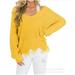 Women's Long-sleeved Thick Knitted Jacket with Irregular Tassels Loose Sweater Top