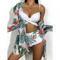 Alvage Women 3 Piece High Waisted Swimsuit with Cover Ups Printed Bikini Bathing Suits Floral Triangle High Waist Bikini