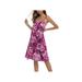 Luxsea Summer Women's Hanging Neck Sling Casual Printing Big Swing Dress Clothing