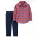 Carter's Baby Boys 2 Piece Plaid Button-Front Top and Twill Denim Pants Set Size 3 Months