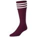 Twin City Euro 3-Stripe Soccer Socks - Maroon White