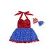Brilliantme Baby Girls Independence Day 4th of July Outfits Set Sequin Ice Cream Romper Skirt + Hairband