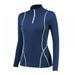 Promotion Clearance Women Workout Jacket Stand Collar Half Zip-up Front Yoga Workout Running Track Tops Slim Fit Solid Color Activewear Blue L