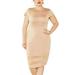 UKAP Womens Plus Size Short Sleeve Dress Crew Neck Midi Dress Solid Color Bodycon Business Pencile Dresses Size XL-5XL