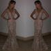 Jocestyle Women Formal Sequin Spaghetti Strap Dress Deep V Neck Maxi Gown (Gold S)