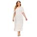 Women Floral Short Sleeve Summer Pocket Midi Maxi Nightie Sleepwear Pyjama Dress White XXL