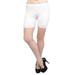 Vivian's Fashions Legging Shorts - Cotton, Lace Trim, Misses Size (White, L)