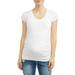 Oh! Mamma Maternity Basic V-Neck Tee With Flattering Side Ruching-Available in Plus Sizes