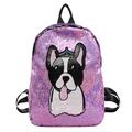 Zewfffr Cute Sequins Animal Pattern Travel Backpacks Women Knapsack (Purple Dog)