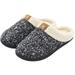 Foeses Women's Cozy Memory Foam Slippers Fuzzy Wool-Like Plush Fleece Lined House Shoes w/Indoor, Outdoor Anti-Skid Rubber Sole