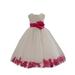 Ekidsbridal Ivory Tulle Rose Petals Formal Flower Girl Dresses Toddler Girl Dresses Pageant Dresses Wedding Tulle Dresses Birthday Girl Dress Special Occasions Dresses Easter Summer Dresses 302S