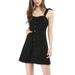 Women's Faux Suede Strap Button Down A-Line Mini Overall Dress