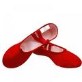 MELLCO Women's Professional Stretch Canvas Split Sole Ballet Shoe, Girls Ballet Practice Shoes, Yoga Shoes for Dancing (Red, 35)