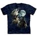 Blue 100% Cotton Three Wolf Moon In Blue T-Shirt