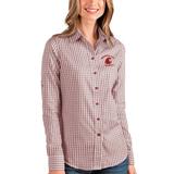 Washington State Cougars Antigua Women's Structure Button-Up Shirt - Crimson/White