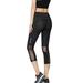 Avamo Sports Mesh Crop Compression Pants for Women Patchwork Running Training Exercise Fitness Leggings Butt lift