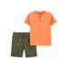 Child of Mine by Carter's Baby Boy & Toddler Boy Short-Sleeve Henley T-Shirt & Shorts Outfit Set, 2-Piece (12M-5T)