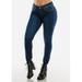 Womens Juniors Dark Wash Skinny Jeans - Mid Rise Skinny Jeans - Casual Skinny Jeans 10003M