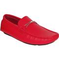 Krazy Shoes Artists Men's Red Leather Synthetic Upper Buckle Detail Casual Shoe, Size 12