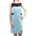 KENSIE 1478 Womens 1416 Light Blue Striped Illusion Sheath Dress XS B+B