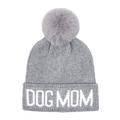 Hatphile Dog Mom Soft Knit Hat Beanie Toque Faux Fur Pom Large, Gray Hat Gray Pom