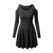 Women Autumn Dress Long Sleeve Sexy Club Dress Sexy Off The Shoulder Women Bodycon Dress Open Shoulder Sexy Vestido Black S