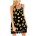 Bescita Women's Lace Patchwork Summer Sleeveless Sunflower Halter Casual Mini Dress