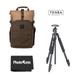 Tenba Fulton 10L Backpack - Tan/Olive + Slik Sprint 150 Aluminum Tripod