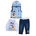 Mickey Mouse Mickey Ear Microfleece Vest, Long Sleeve T-shirt & Pants, 3pc Outfit Set (Baby Boys)