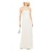 ADRIANNA PAPELL Womens Beige Beaded Sequined Strapless Full-Length Sheath Formal Dress Size 16