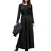 ZANZEA Women Spring/Autumn Full Sleeve Solid Baggy Daily Dress Tiered Dresses