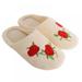 Saient Women Fashion Slippers Beautiful Charm Two Rose Patterns Home Floor Soft Coral Velvet Shoes