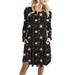 UKAP Women's Plus Size Loose Christmas Long Sleeve Midi Dress Lady's Xmas Cute Snowman Printed Dress Casual Shift Holiday Pleated Pockets Dresses