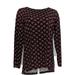 Dennis Basso Women's Top Sz S Printed Caviar Crepe Bateau Neck Red A311273