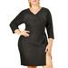 Agnes Orinda Juniors' Plus Size V Neck Belted Wrap Glitter Dress