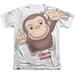 Trevco UNI739-ATPC-5 Curious George & Hands in the Air Adult Regular Fit Short Sleeve T-Shirt, White - 2X