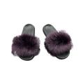 Women's Fur Slides Fuzzy Furry Slippers Comfort Slip On Sandals Casual Shoes