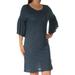 VINCE CAMUTO Womens Blue Bell Sleeve Scoop Neck Above The Knee Shift Dress Size M