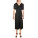 French Connection Womens Elyn Puff Sleeves V Neck Maxi Dress