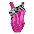 O3GL033 Obersee Girl's Girls Gymnastics Leotard - Pink Zebra