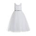 Ekidsbridal Ivory Scoop Neck A-Line Keyhole Back Floral Lace Formal Flower Girl Dress Special Occasion Dresses Junior Bridesmaid Dress Communion Dress Baptism Dress Pageant Dresses Ballroom Gown 178