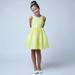 Sweet Kids Little Girls Yellow Floral Jacquard Easter Special Occasion Dress 2-6